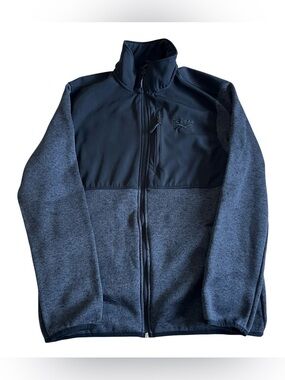REEBOK Jacket Mens Size Large Gray Black Fleece Full Zip Soft Shell‎ Coat